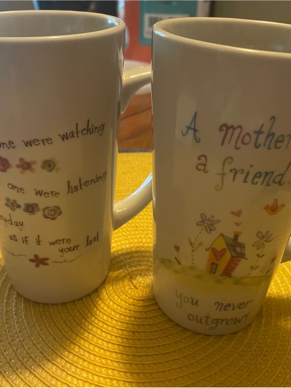 Natural Life Ceramic Sentiment Mugs in Cream – Set of 2
